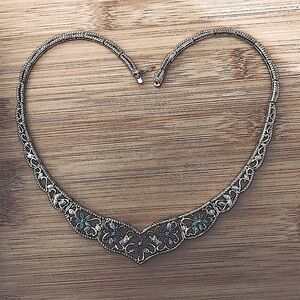 $118 Designer Vermeil Sterling Estate Necklace Designer Mark 925 CHINA